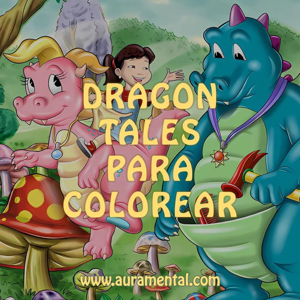 Dragon Tales — Libro Imprimible Antiestrés Para Colorear